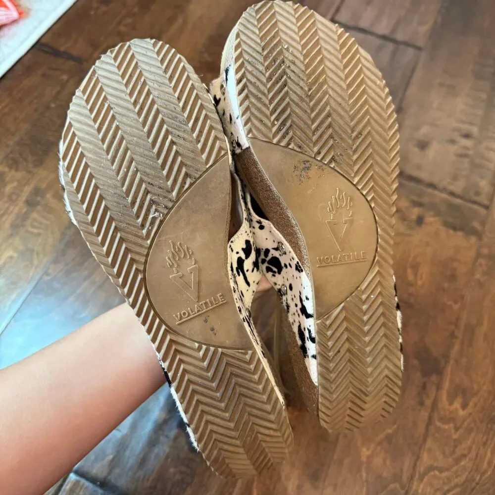 Volatile Riverside Platform Wedge Sandals Chocolate Chip  size 8 Western Boho